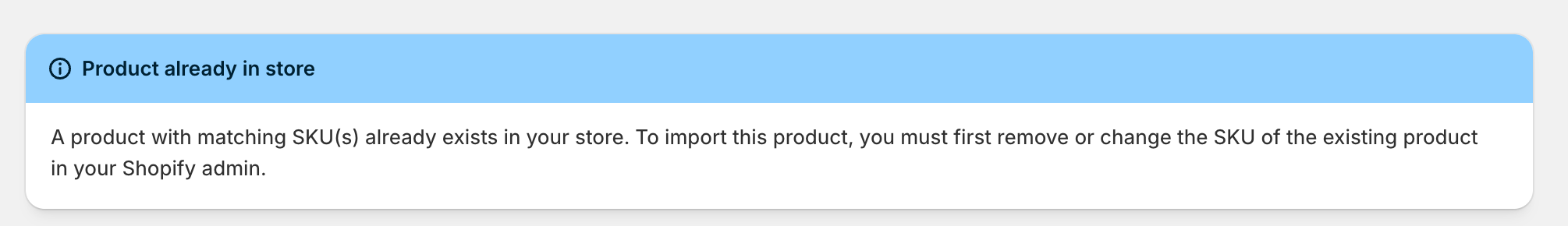 The "Clear sync status" button on a product's detail page